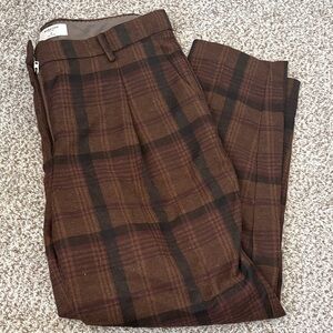 Babaton Brown Plaid Dress Pants